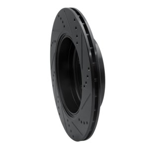 Hyundai Genesis Coupe Brake Rotor (1) - Rear Left - R1 Concepts - Drilled & Slotted - Black - `10-`16